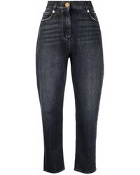 Balmain - Jeans ,Zwart ,Katoen Zwarte Straight Low-Rise Boyfriend Jeans - Lyst