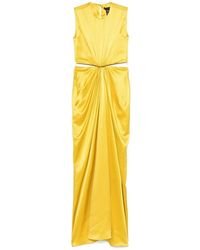Max Mara - Gelbes Ärmelloses Kleid Mit Cut-Out-Details - Lyst