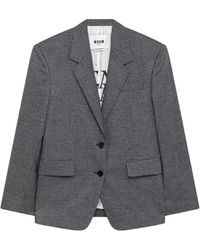 MSGM - Jassen ,Grijs ,Blazer Jas - Lyst