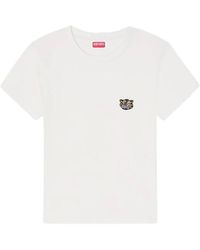 KENZO - Tops ,Katoen Wild Tiger Geborduurd T-Shirt - Lyst