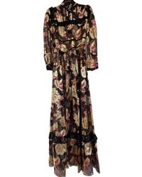 Gucci Organza Flower Gown Jurk - Zwart