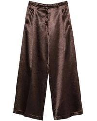 Alysi - Broeken ,Bruin ,Leer Wijde Broek - Lyst