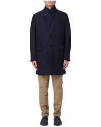 Fay - Klassischer Blauer Mantel Für Männer - Lyst