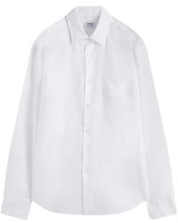 Aspesi - Witte Linnen Overhemd Met Lange Mouwen - Lyst