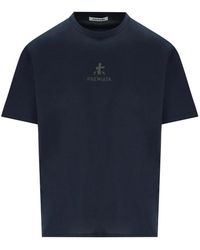 Premiata - Tops ,Blauw ,Katoen Blauw Jersey T-Shirt Met Zigzagsteek - Lyst