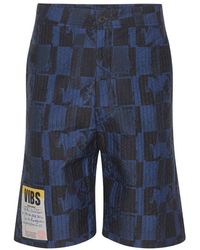 Henrik Vibskov - Blau schwarz wheel quilt shorts - Lyst
