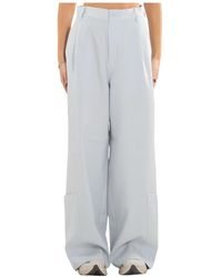 Y-3 - Broeken ,Wit ,Polyester Sport Uniform Wide Leg Broek - Lyst