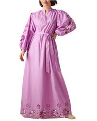 Ibana - Kleedjes ,Paars ,Denim Chique Maxi Jurk - Lyst