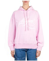 MSGM - Hoodies & Sweatvesten ,Roze ,Katoen Katoenen Hoodie Met Logo - Lyst