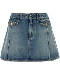 McQueen - Minifalda De Mezclilla Con Estilo, Mujer, Talla - Lyst