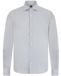 Fedeli - Overhemden ,Grijs ,Katoen Shirt Met Lange Mouwen - Lyst