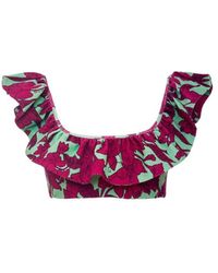La DoubleJ - Badmode ,Veelkleurig ,Ruffle Bikini Top - Lyst