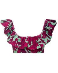 La DoubleJ - Badmode ,Veelkleurig ,Ruffle Bikini Top - Lyst