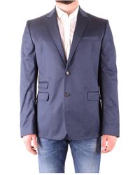 DSquared² - Jassen ,Blauw ,Leer Verfijnde Paarse Blazer Voor Kantoor - Lyst