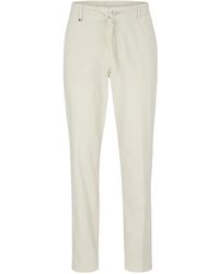 BOSS - Pantaloni bianchi in cotone elasticizzato con gamba affusolata - Lyst