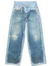 Acne Studios - Jeans ,Blauw ,Katoen 1981 Trompe L'Oeil Jeans - Lyst