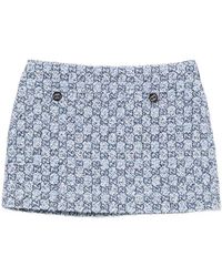 Gucci - Gg Jacquard Tweed Mini Rok - Lyst