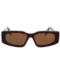 BVLGARI - Forma geometrica occhiali da sole con lenti marroni - Lyst