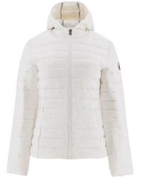 J.O.T.T - Jassen ,Wit ,Leer Getailleerde Parka Met Capuchon - Lyst