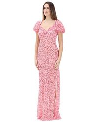Mar De Margaritas - Blumiges Langes Kleid Mit Vintage-Touch - Lyst