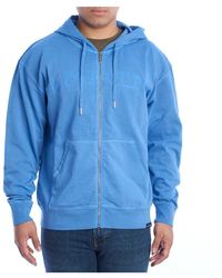 La Martina - Hoodies & Sweatvesten ,Blauw ,Katoen Hooded Zip-Up Sweatshirt - Lyst
