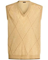 Kiton - Pure Linen V-Neck Sweater Vest - Lyst