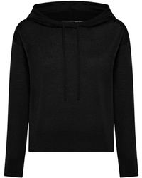 Rrd - Hoodies & Sweatvesten ,Zwart ,Wol Maglia Con Cappuccio - Lyst