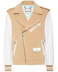 Philipp Plein - Wool And Leather Biker - Lyst