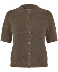 Samsøe & Samsøe - Truien & Vesten ,Bruin ,Wol Sanoura Cardigan - Lyst