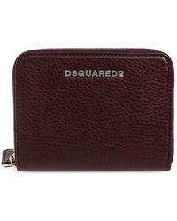 DSquared² - Leder Geldbörse Mit Logo - Lyst