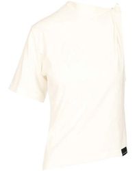 Courreges - T-Shirt Twist Asymmetrisch - Lyst