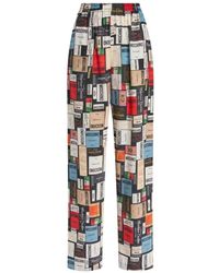 Moschino - Zijde Broek Met Print - Lyst