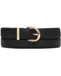 Kazar - Accessoires ,Zwart ,Leer Leren Riem Met Afgeronde Gesp - Lyst