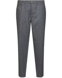 Brunello Cucinelli - Broeken ,Grijs ,Wol Slim-Fit Broeken - Lyst