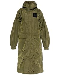 Ganni - Jassen ,Groen ,Loose-Fit Parka Met Capuchon - Lyst