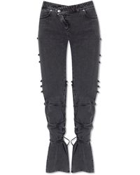 McQueen - Jeans ,Grijs ,Katoen Jeans Met Veters - Lyst