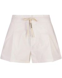 A PAPER KID - Pantalones cortos de popelina de algodón blanco con cintura elástica - Lyst