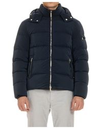 Moorer - Blaue bomberjacke brett-os stil - Lyst