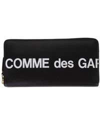 Comme des Garçons - Accessoires ,Zwart ,Leer Zwarte Leren Portemonnee Met Ritssluiting - Lyst