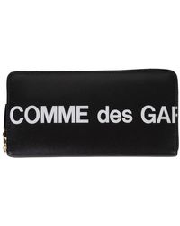 Comme des Garçons - Accessoires ,Zwart ,Leer Zwarte Leren Portemonnee Met Ritssluiting - Lyst