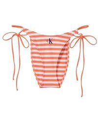 Calvin Klein - Graphic Monogram Zwembroek Bikini Bottom Met Strikjes Aan De Zijkant - Lyst