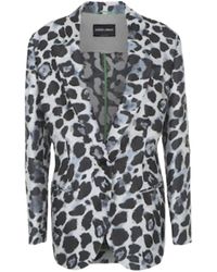 Giorgio Armani - Animal jacquard seidenmischung jacke - Lyst