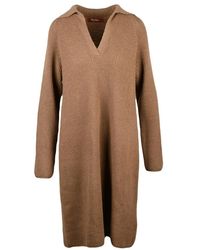 Max Mara - Kleedjes ,Bruin ,Wol Mana Knit Dress - Lyst