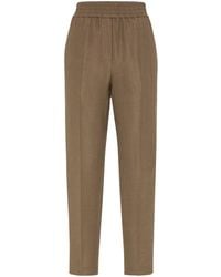 Brunello Cucinelli - Olivbraune hose mit elastischem bund - Lyst