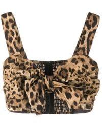 Dolce & Gabbana - Leopard Print Bustier Top - Lyst
