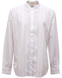 Eleventy - Overhemden ,Wit ,Katoen Camicia Coreana Platinum Katoen/Linnen Overhemd - Lyst