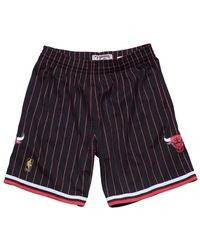 Mitchell & Ness - Fitness ,Zwart ,Chicago Bulls Zwarte Pinstripe Basketbalshorts - Lyst