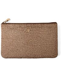 Borbonese - Braune flache tasche mit reißverschluss,dokumentenmappe beige/braun - Lyst