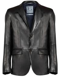Gimo's - Jassen ,Zwart ,Leer Soft Glove Nappa Blazer - Lyst