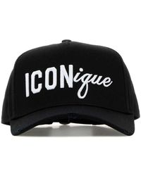 DSquared² - Accessoires ,Zwart ,Katoen Iconique Baseball Cap - Lyst